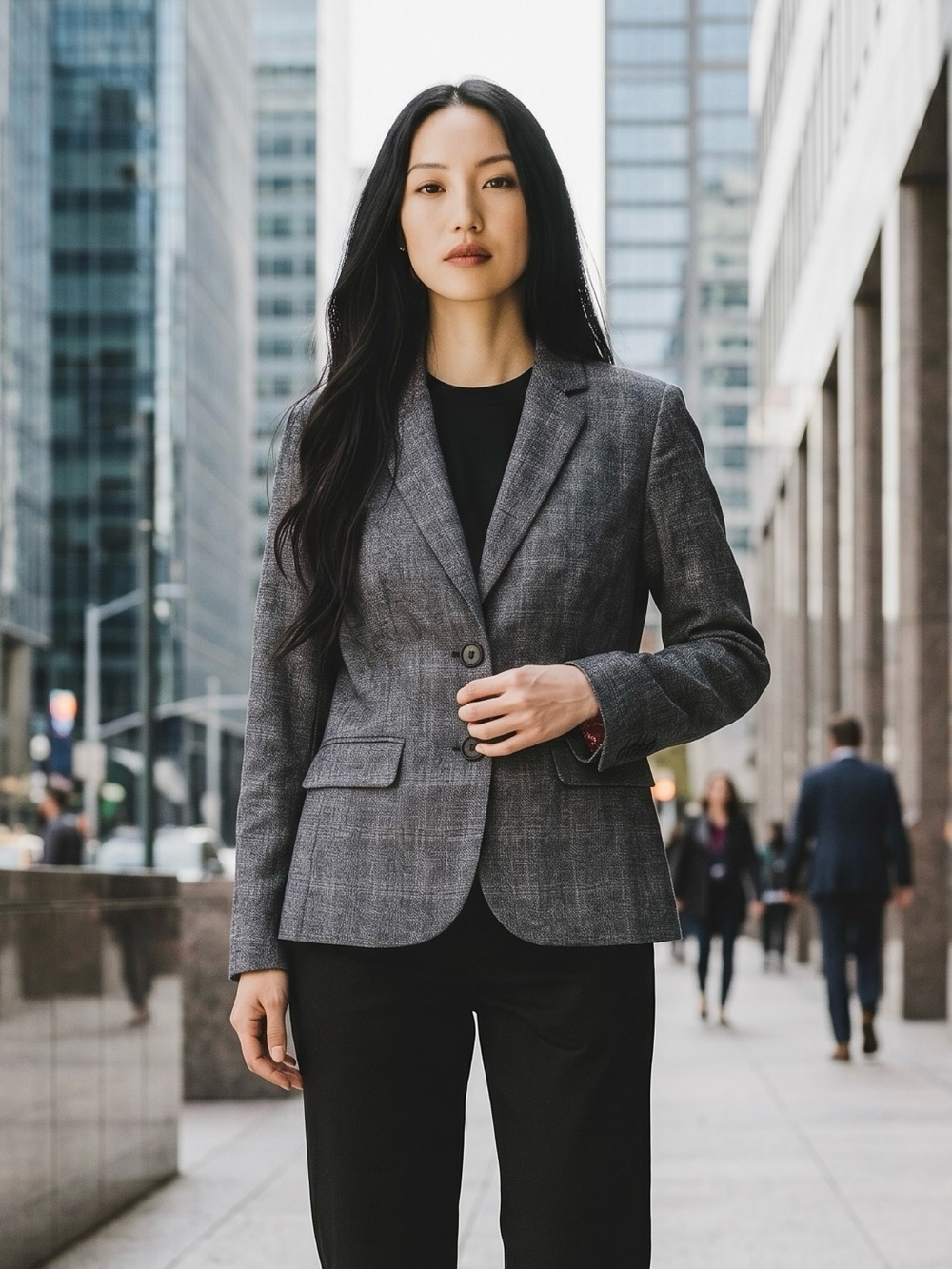 Kasper Gray Plaid Blazer Size 6